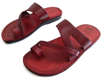 SOLDES ! Nouvelles sandales en cuir faites main pour Hommes Femmes Tongs Claquettes Concepteur de chaussures colorées bibliques type Jésus
