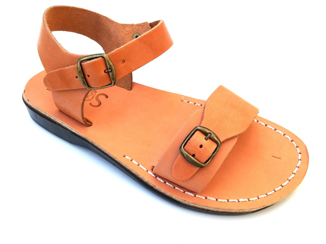 orange jesus sandals