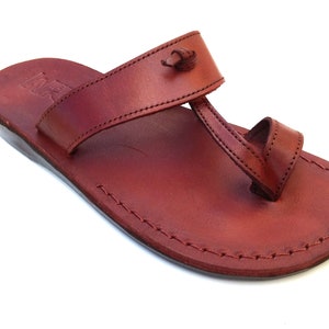 Brown Leather Sandals for Women and Men, Classic Ancient Flip Flops Leather Flats,  Roman Style Sandals, EMPIRE