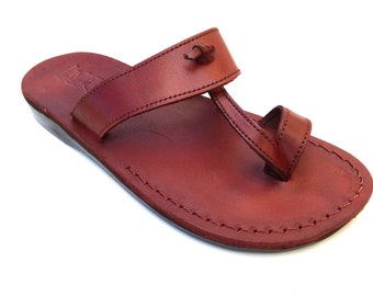 Brown Leather Sandals for Women and Men, Classic Ancient Flip Flops Leather Flats,  Roman Style Sandals, EMPIRE