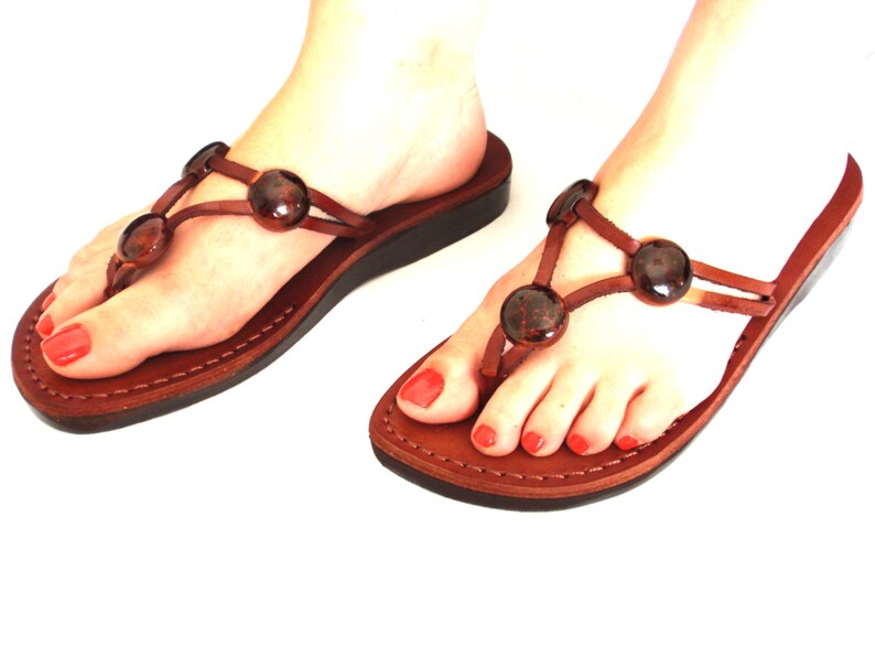Ladies Brown Leather Sandals Handmade Everyday Women's | Etsy