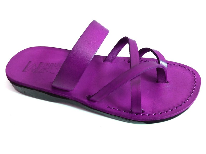 womens red leather sandals