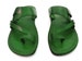 Green Handcrafted Leather Flats Sandals for Women and Men, JERICHO 