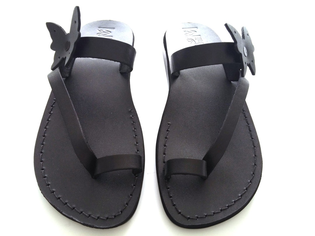 Black Leather Sandals for Ladies Women's Spartan Greek - Etsy