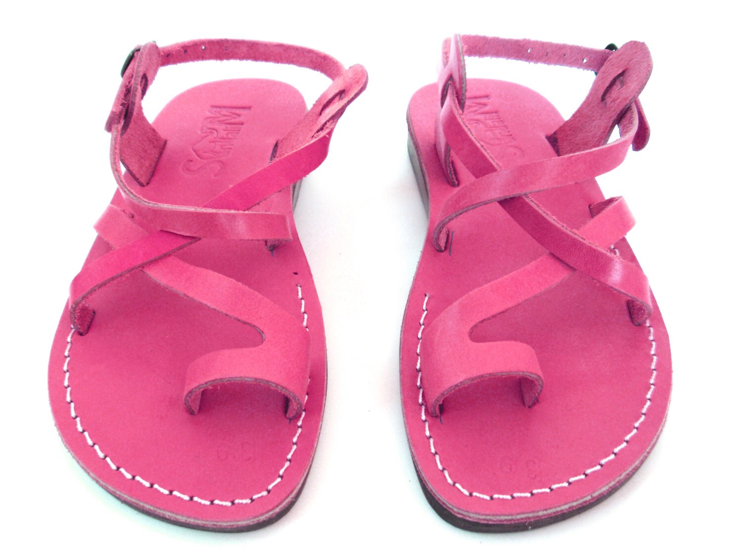 Ladies Leather Sandals Pink Elegant Classic Comfortable Etsy