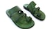 Green Leather Sandals for Men and Women, Summer Toe Ring Flats, Spartan Grecian style, TRIPLE 