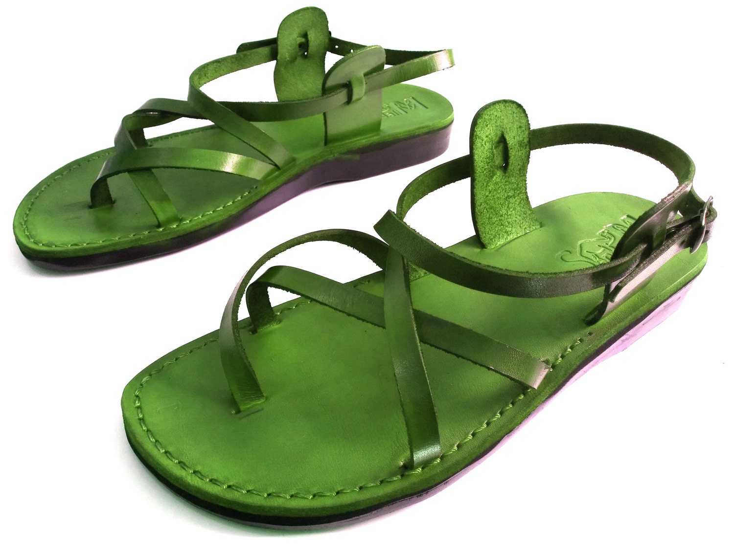 green jesus sandals