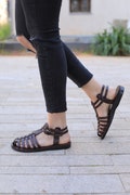 Brown Leather Fisherman Sandals for Women, Ladies Comfortable Elegant Greek style Classic Sandals, EIMI product logo