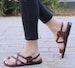 Brown Summer Leather Women's Sandals, Ladies' Handmade Biblical Ancient Summer Sandals, TEL AVIV 