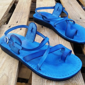 Men&#39;s and Women&#39;s Toe Ring Biblical Leather Sandals, TEL AVIV