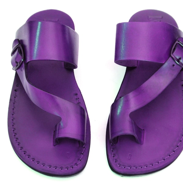 coloured leather sandals