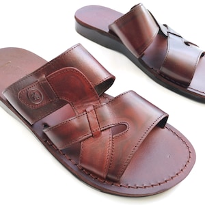 New 2022 Summer Collection, Brown Greek style Sandals, Handmade Leather Spartan Sandals for Men, Jesus Roman Men&#39;s Sandals KOLONAKI