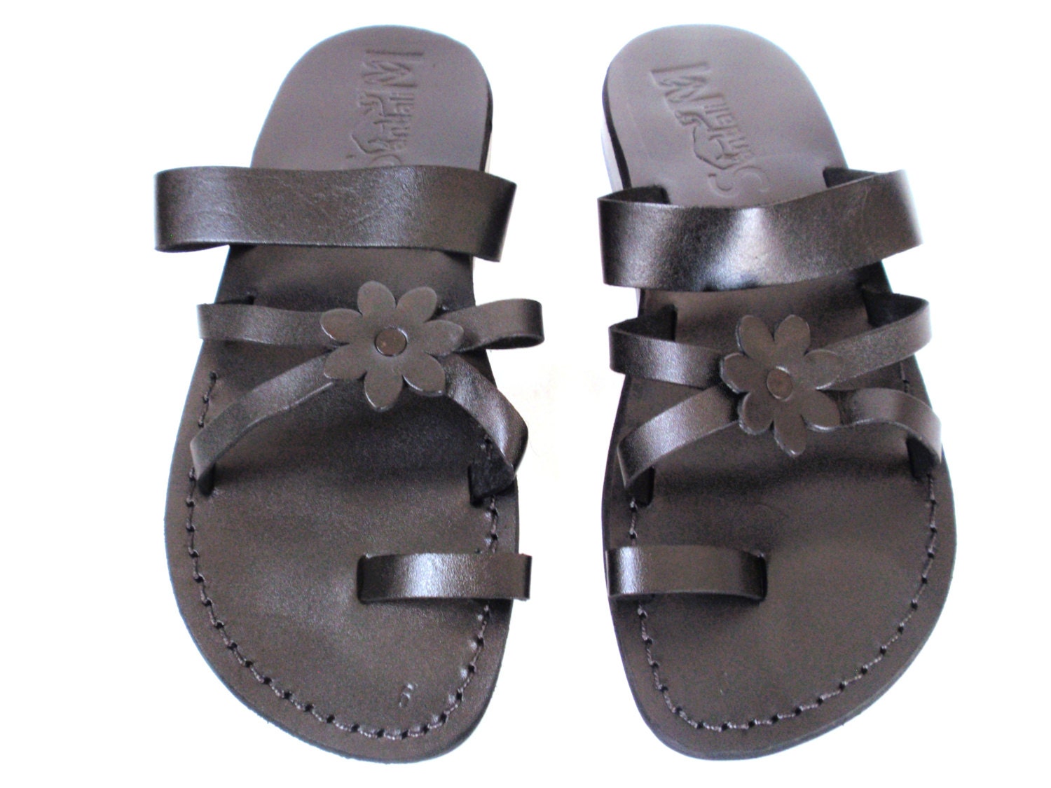 Leather Sandals For Comfortable Summer Sandals, Flower Women's Black Custom Etsy - Sandalimshop