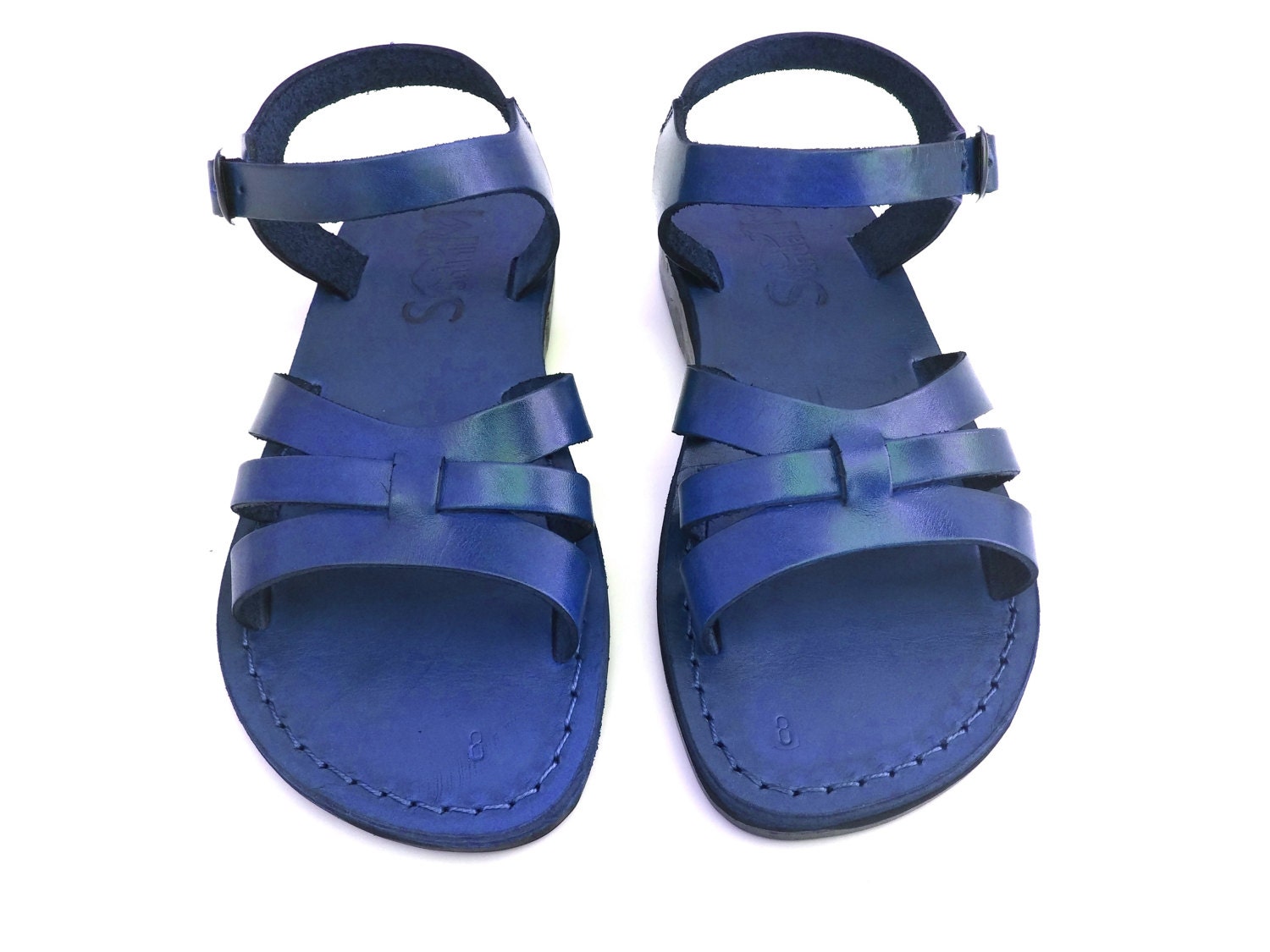 navy blue jesus sandals