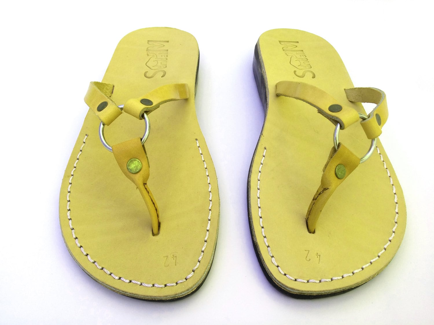 Leather Sandals For ' Summer Sandals, Saturn Women's Yellow Custom Etsy - Sandalimshop