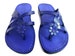 Blue Leather Sandals for Ladies, Women's Greek Style Flip Flops Summer Beach Sandals, Everyday Shoes for Comfort Walking, NARCISSUSS 