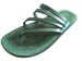 Green Genuine Leather Sandals for Women, Ladies' Everyday Minimalist Classic Shoes, Comfortable Summer Flip-Flops Flats Sandals, RAINBOW 