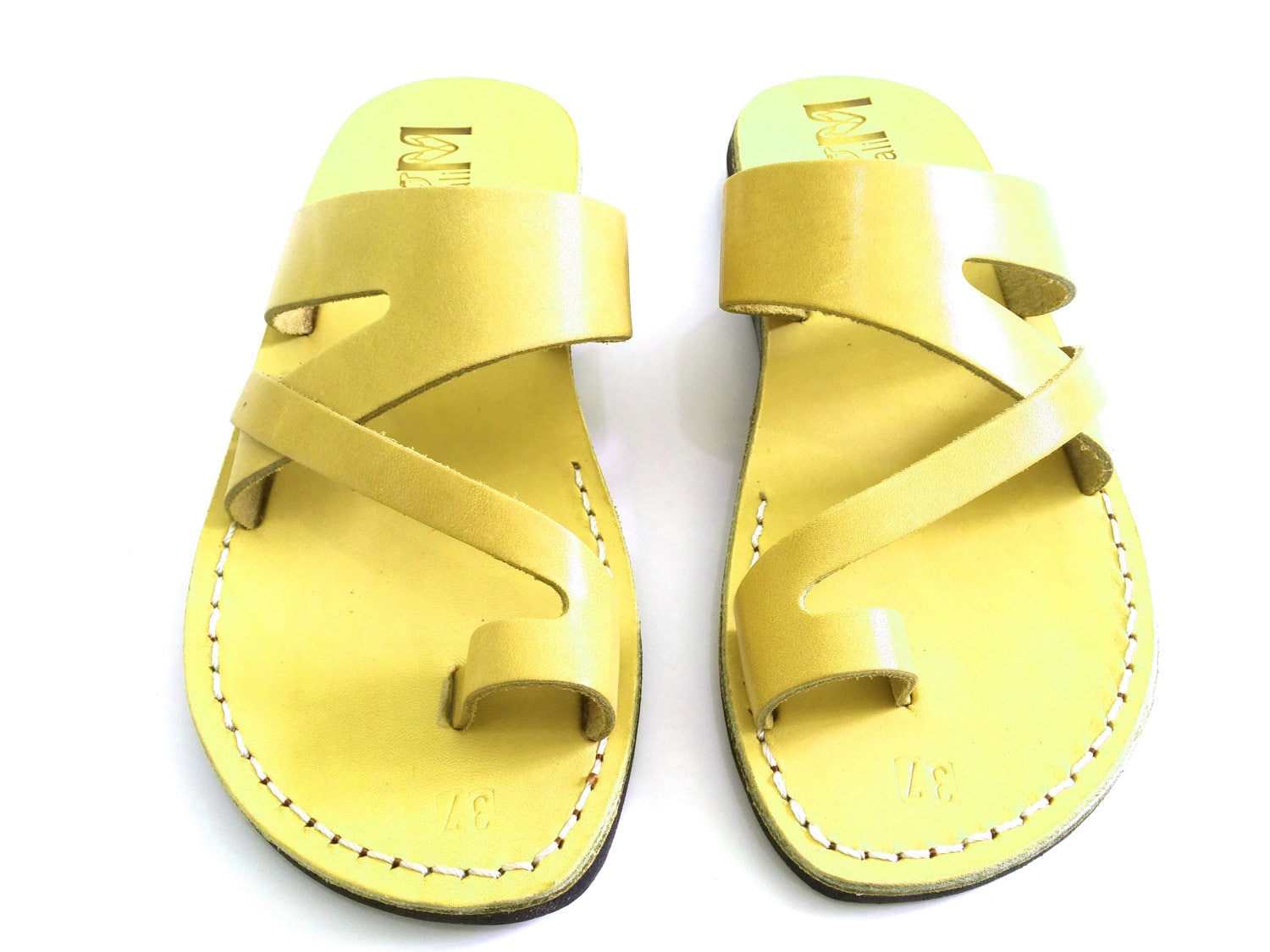 Greek Leather Sandals For & Men, Jericho Women's Yellow Custom Etsy - Sandalimshop