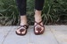Brown Women's Leather Sandals, Classic Summer Everyday Shoes for Women, Ladies' Unique Flats Flip Flops, GIZA 