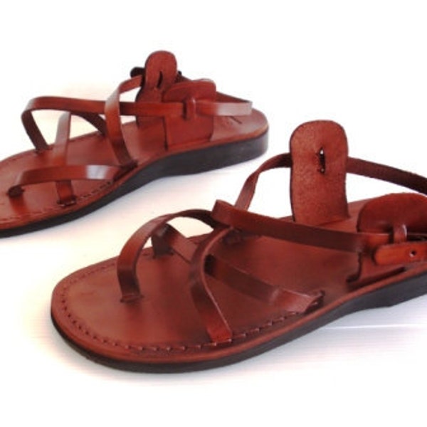 Brown Greek Style Leather Sandals for Women, Ancient Roman Spartan Summer Sandals, TROY