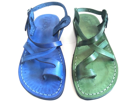 Greek Style Spartan Leather Sandals, Handmade Grecian Women's and Men's Summer Sandals, TEL AVIV