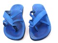Women's Blue Leather Sandals, Classic Summer Everyday Shoes for Women, Ladies' Unique Flats Flip Flops for Comfort Walking, PRINCESS product logo