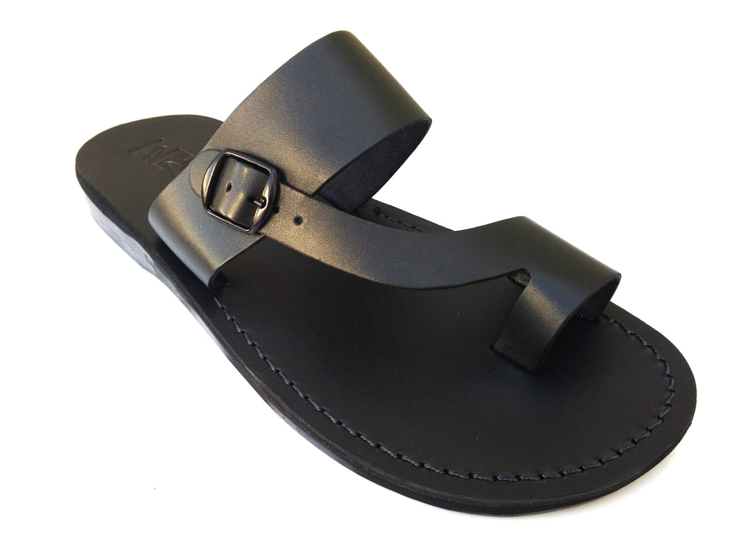 Leather Buckle Sandals For Or Wo, Asher Men's Black Custom Etsy - Sandalimshop