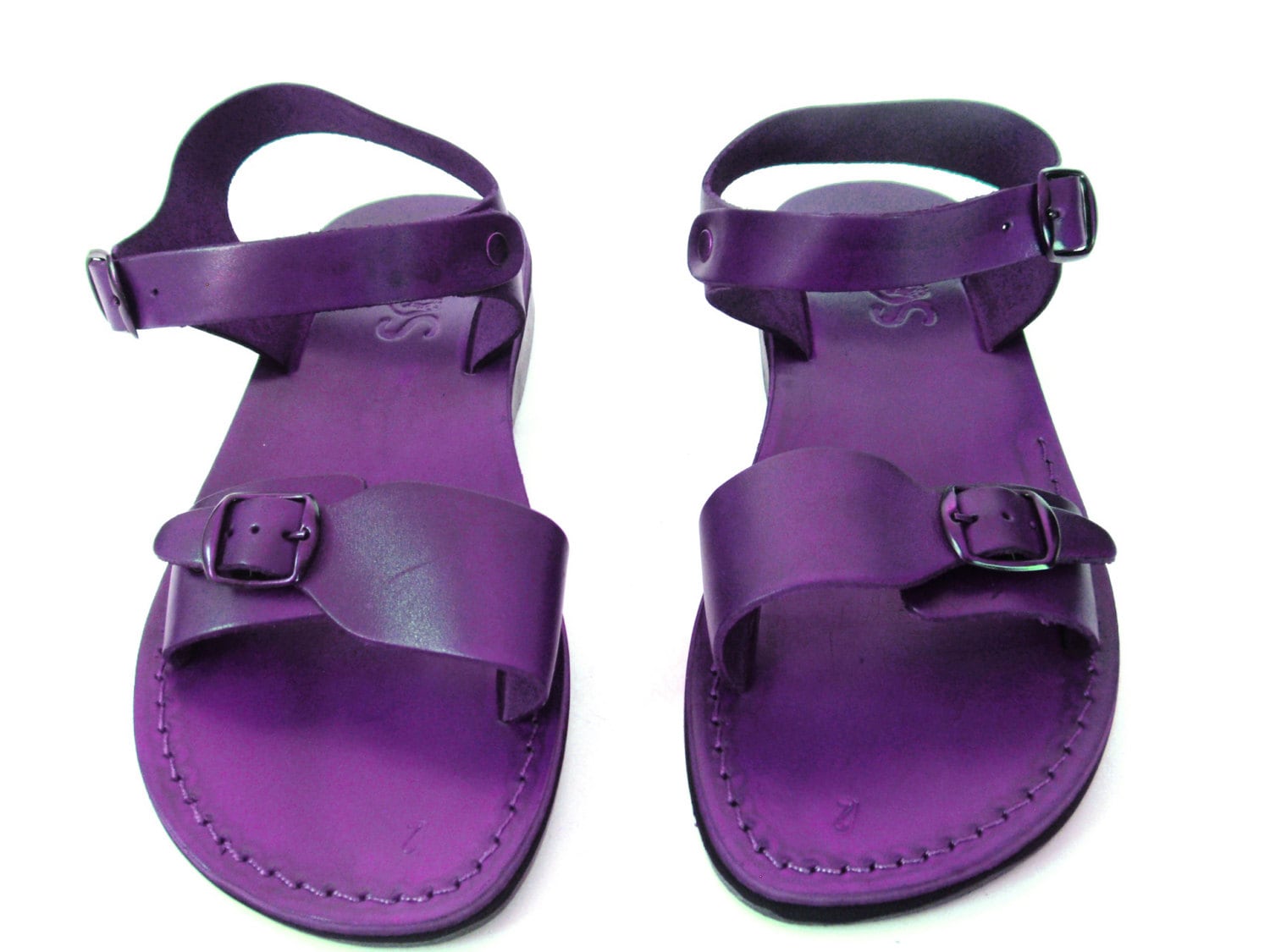 Purple leather sandals best sale