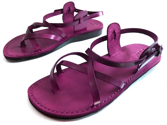 purple jesus sandals
