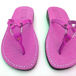 Pink Summer Leather Sandals for Women, SATURN