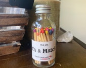 It 39 s a Match - 2 quot Apothecary Matches in Glass Jar - Matches - Matchstick - 50 Colored Tip Matches