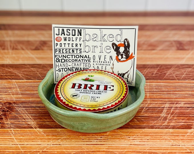 Featured listing image: Brie Baker (Green Glaze) + Recipe