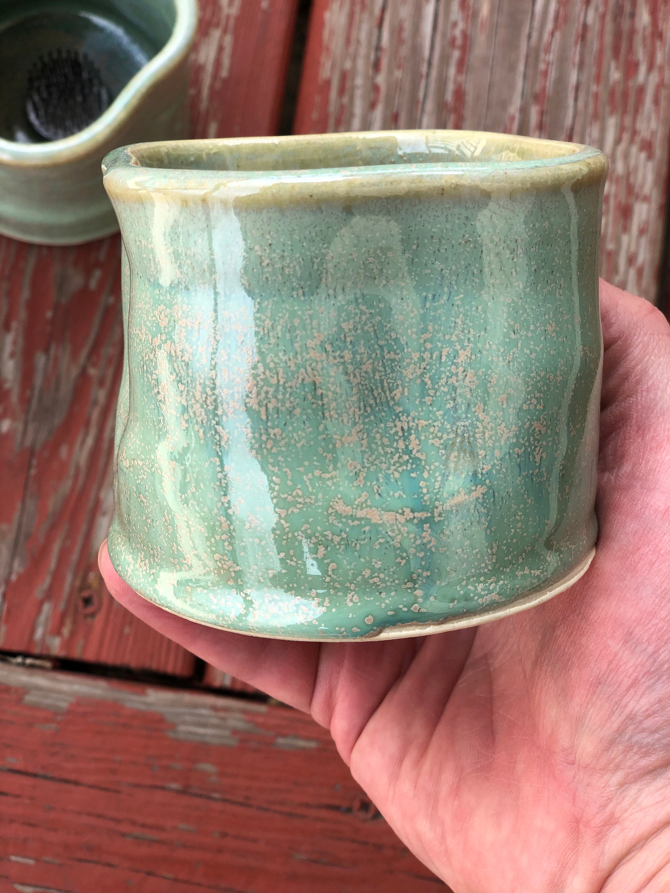 Ikebana Vase (Green Glaze)