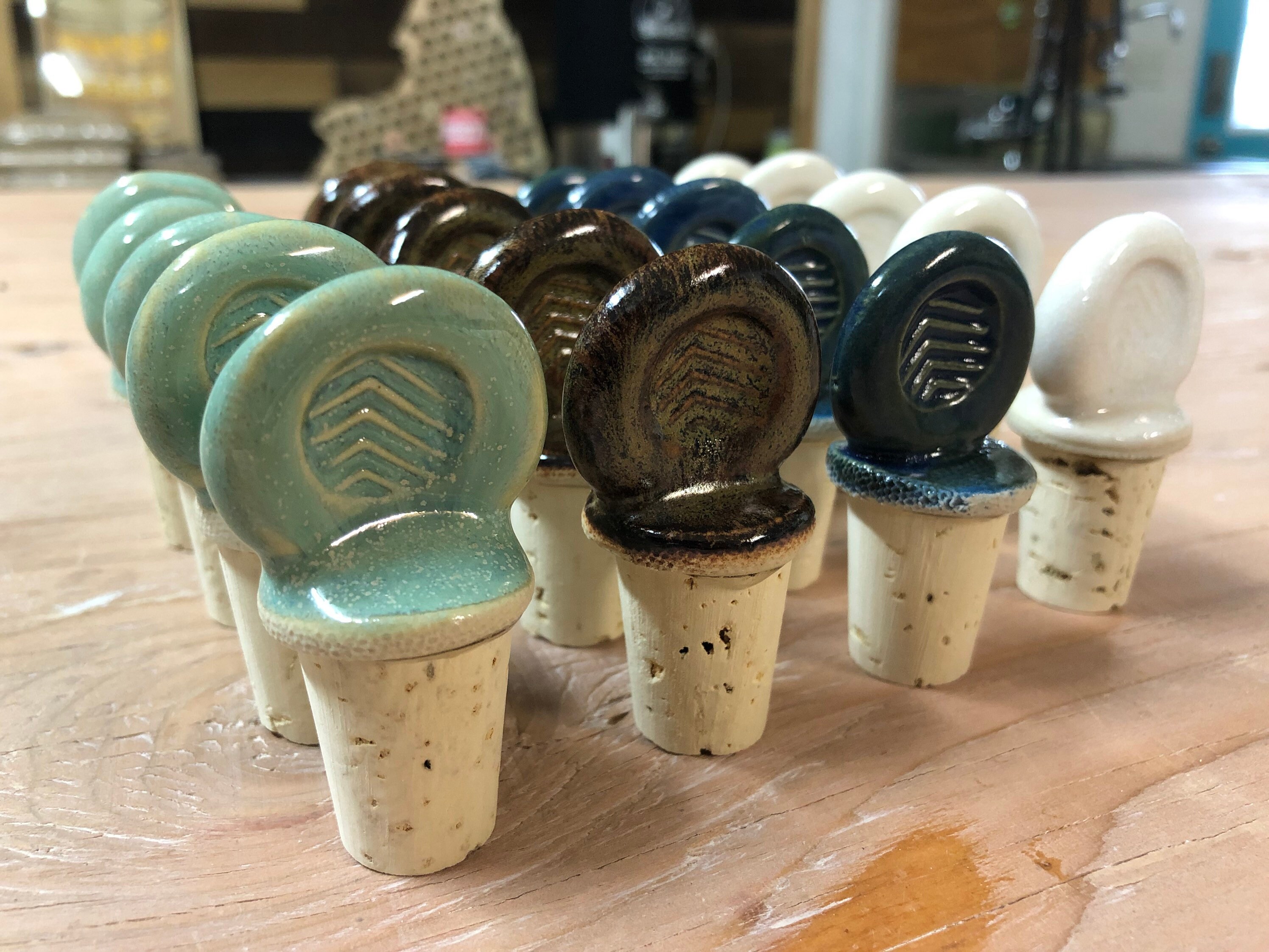 4 Ceramic Wine Stoppers (Holiday Special)