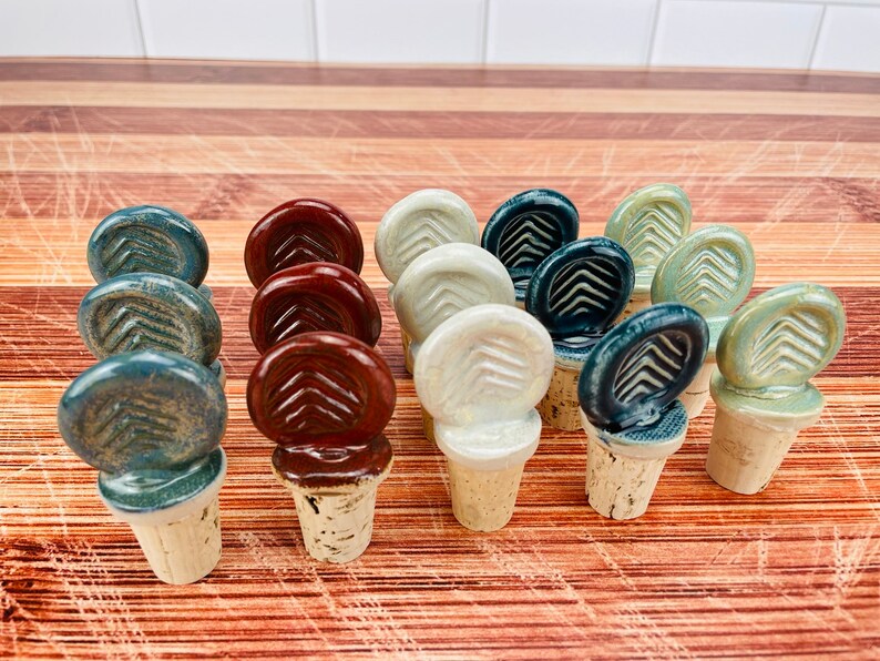 4 Ceramic Wine Stoppers holiday Special Etsy