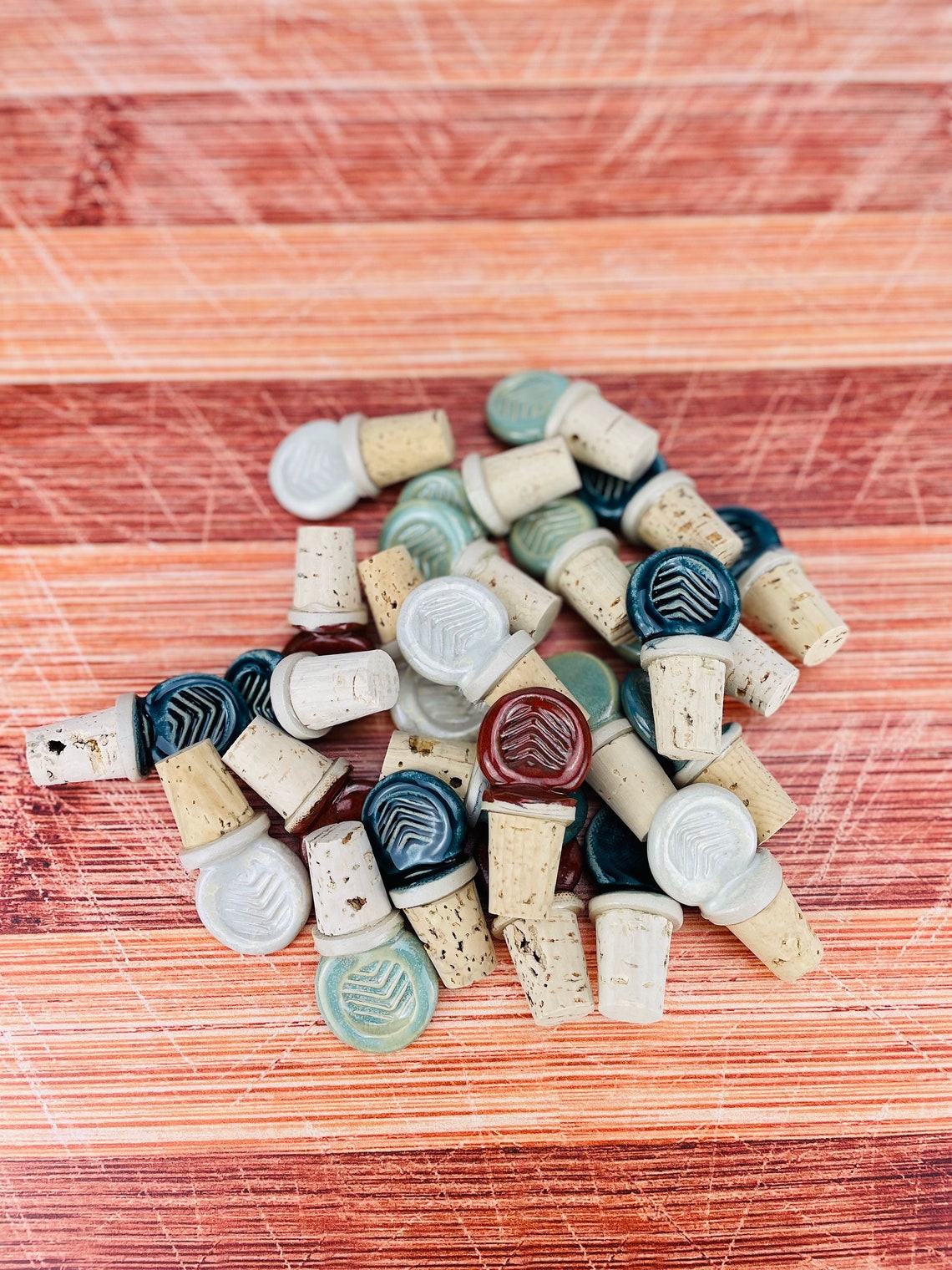 4 Ceramic Wine Stoppers holiday Special Etsy