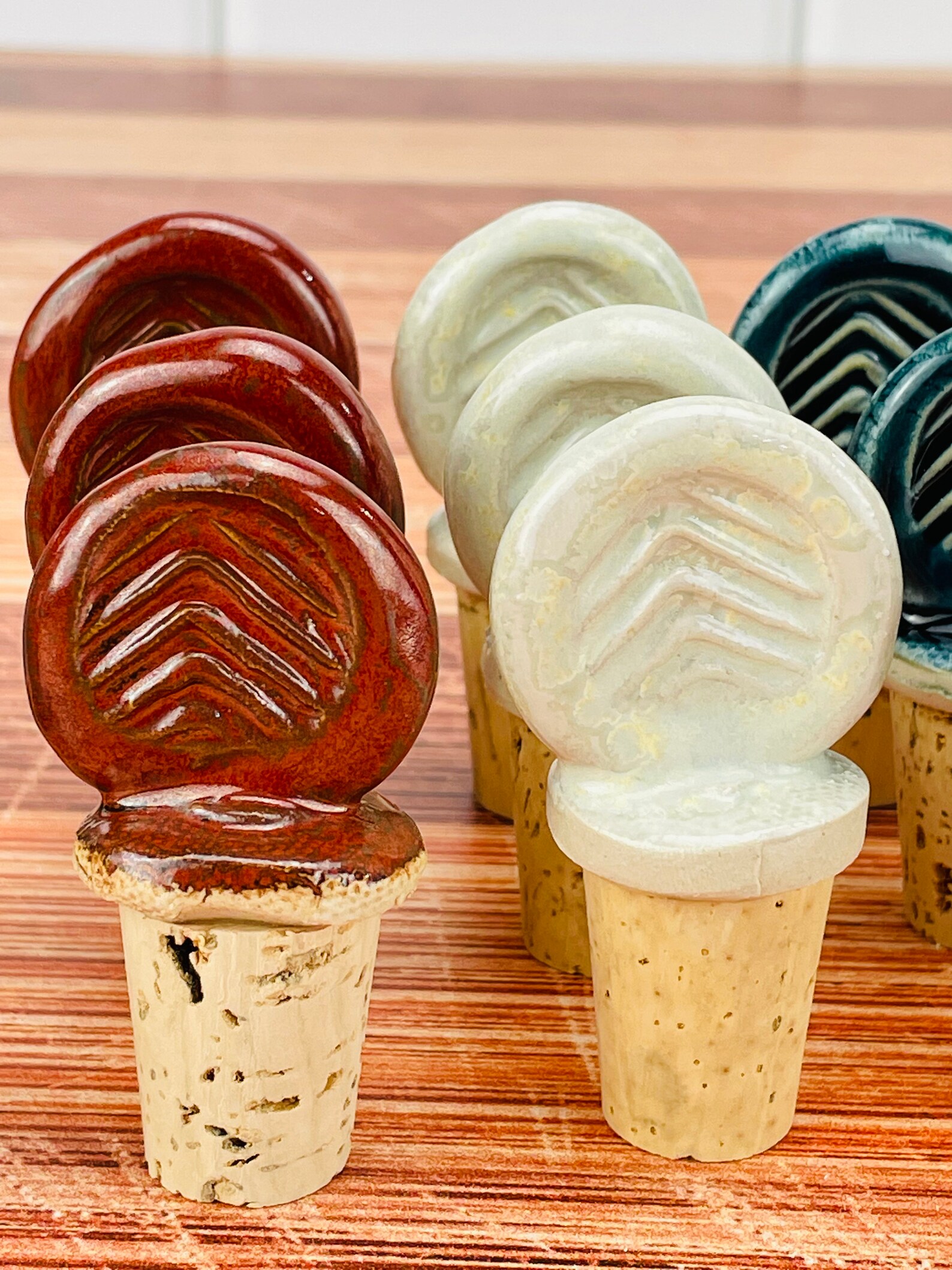 4 Ceramic Wine Stoppers holiday Special Etsy