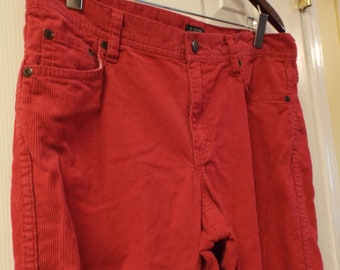dark red corduroy pants