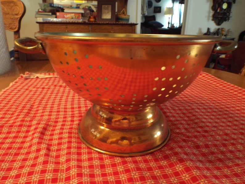 Collectible Copper Colander Country Farmhouse Decor