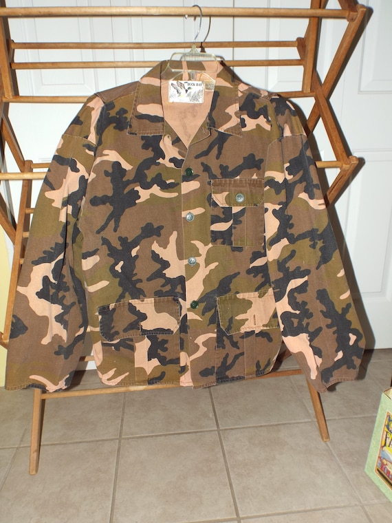 90s Camo Jacket, Unisex Camo Shirt, Hunting Fishi… - image 1