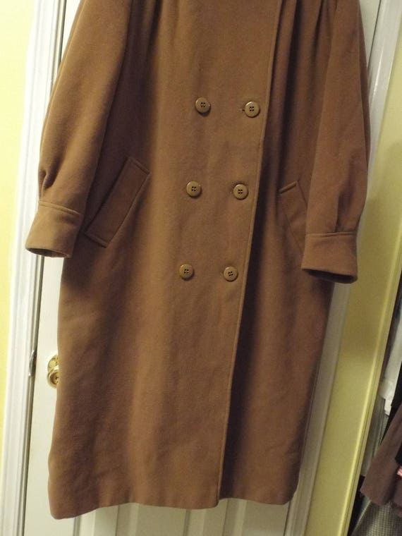 Oversized Cashmere Wool Long Coat Vintage 1980s - image 6