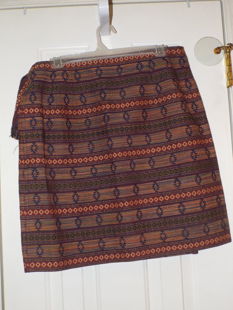 Aztec Tribal Skirt Wrap Style Earthy