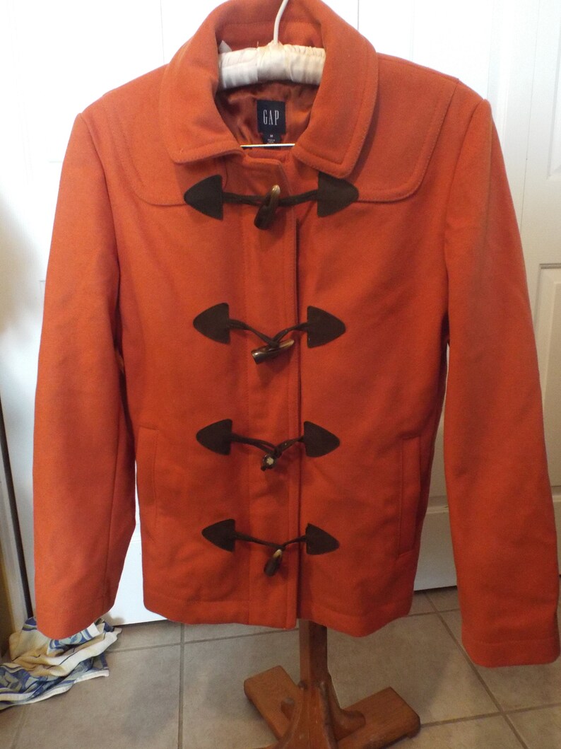 burnt orange bubble coat