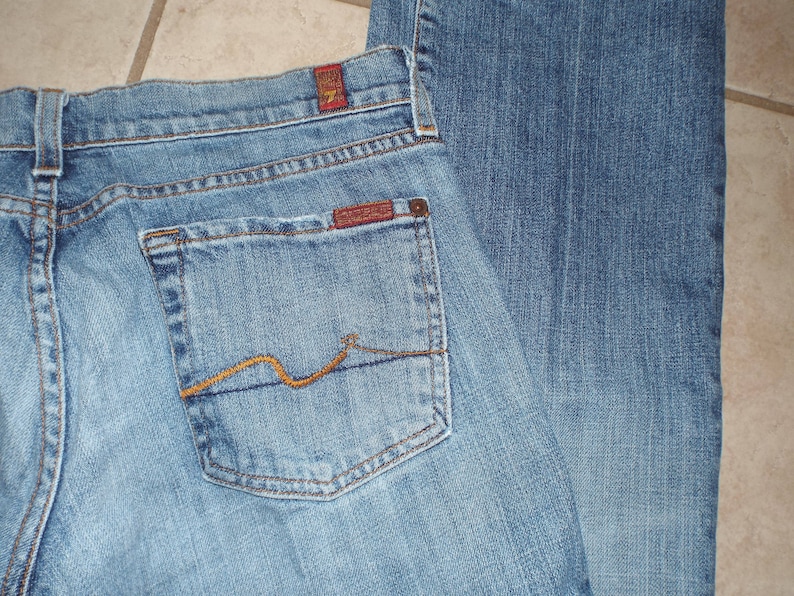 Men/'s 1990s Jeans Distressed Jeans For All Mankind Size 28 Boot Cut Denim Fall Fashion