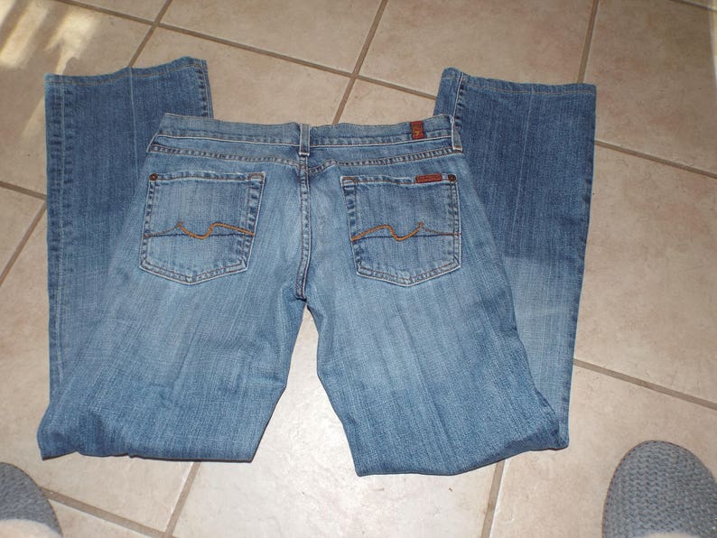 Men/'s 1990s Jeans Distressed Jeans For All Mankind Size 28 Boot Cut Denim Fall Fashion