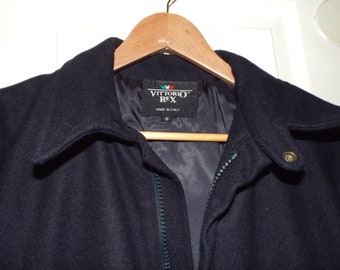 Navy Blue Varsity Bomber Jacket Size Small Made in Italy