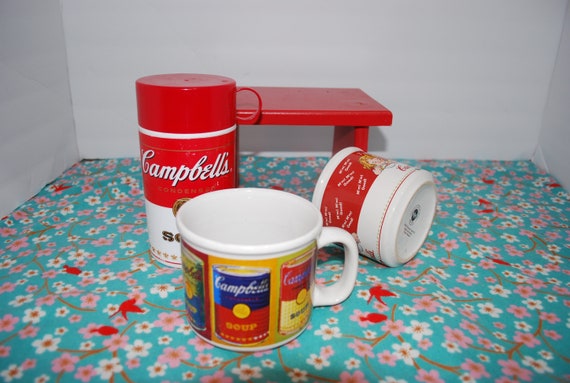 Campbells Soup Thermos With Cup Lid Vintage