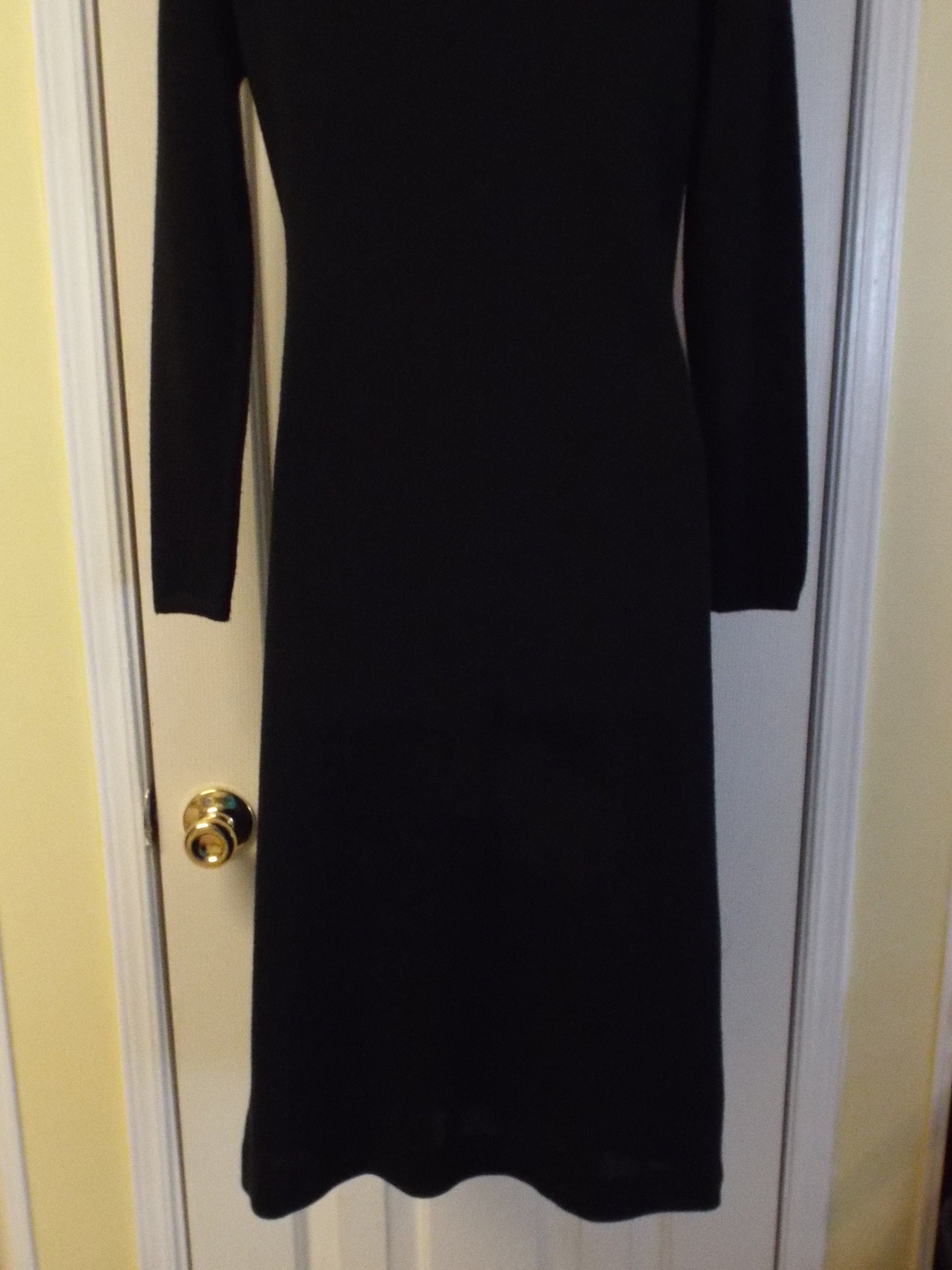 Modest Black Maxi Dress Minimalist Long Black Sweater Dress | Etsy