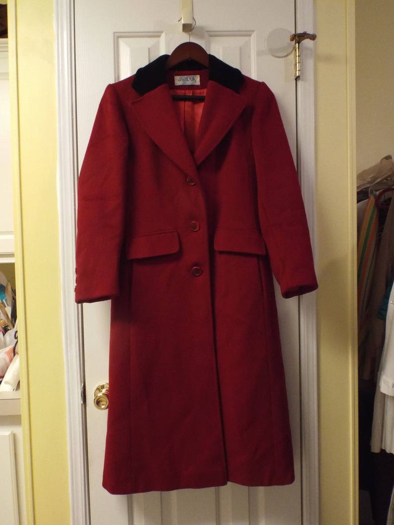 red herringbone coat
