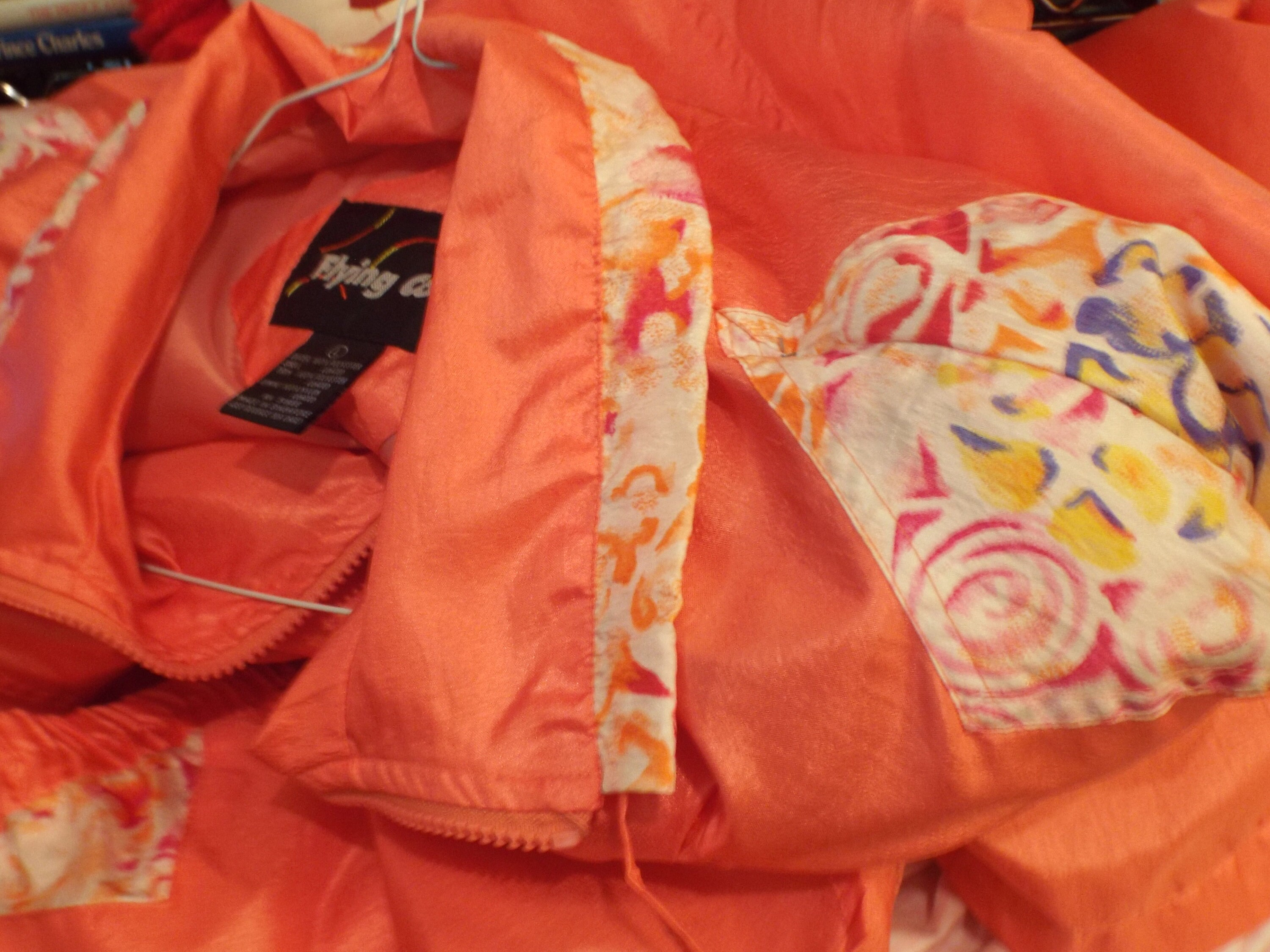 bright orange windbreaker